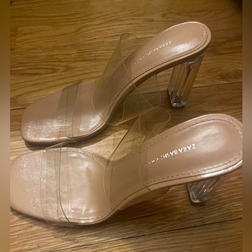 Transparent mules Zara basic